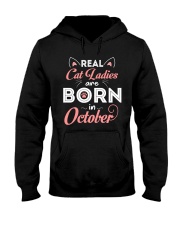 Real Cat Ladies Are Born In October Hooded Sweatshirt thumbnail