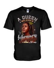 A Queen Was Born In February V-Neck T-Shirt thumbnail