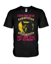 WOLF DEVIL ON MY SHOULDER V-Neck T-Shirt thumbnail