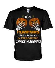 These Pumpkins - Crazy Husband V-Neck T-Shirt thumbnail