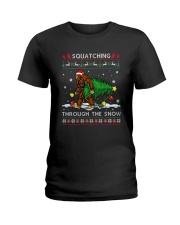 Squatching Through The Snow Ladies T-Shirt tile