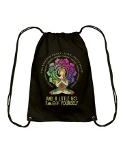 I'm mostly peace love and light 01 Drawstring Bag tile