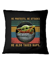 He Protects He Attacks Square Pillowcase tile