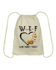 Wine Turkey Family Drawstring Bag tile