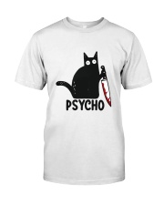 Funny Psycho Cat Classic T-Shirt front