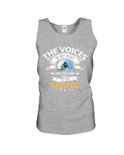 THE-VOICES-IN-MY-HEAD-ARE-TELLING-MY-TO-GO-SKIING Unisex Tank tile