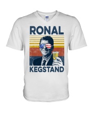 Beer Ronal Kegstand V-Neck T-Shirt tile