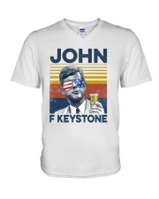Beer John F Keystone V-Neck T-Shirt tile