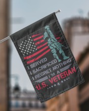 Soldier Stand On American Flag 11.5"x17.5" Garden Flag aos-garden-flag-11-5-x-17-5-lifestyle-front-17