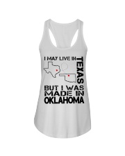 Live In Texas But Made In Oklahoma Ladies Flowy Tank tile