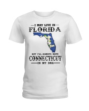 Live In Florida But Connecticut In My DNA Ladies T-Shirt tile