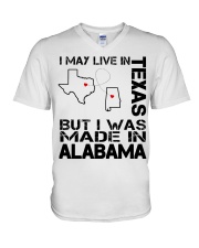 Live In Texas But Made In Alabama V-Neck T-Shirt tile