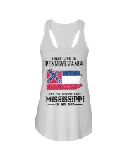 Live In Pennsylvania But Mississippi In My DNA Ladies Flowy Tank tile