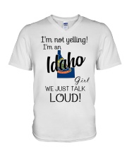 I'm Not Yelling I'm A Idaho Girl V-Neck T-Shirt tile