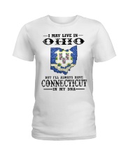 Live In Ohio But Connecticut In My DNA Ladies T-Shirt tile