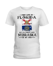 Live Florida Nebraska In My DNA Ladies T-Shirt tile