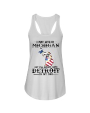 Live In Michigan But Detroit In My DNA Ladies Flowy Tank tile