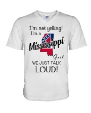 I'm Not Yelling I'm A Mississippi Girl V-Neck T-Shirt tile