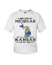 Live In Michigan But Kansas In My DNA Youth T-Shirt tile