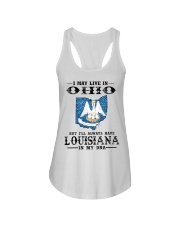 Live In Ohio But Louisiana In My DNA Ladies Flowy Tank tile