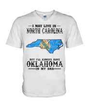 Live In North Carolina But Oklahoma My DNA V-Neck T-Shirt tile