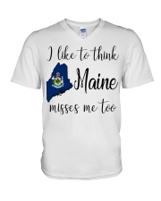 Maine Misses Me Too V-Neck T-Shirt tile