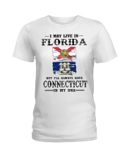 Live Florida Connecticut In My DNA Ladies T-Shirt tile