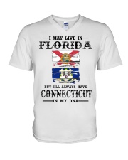 Live Florida Connecticut In My DNA V-Neck T-Shirt tile