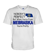 From Nebraska You're Pretty V-Neck T-Shirt tile