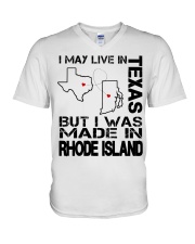 Live In Texas But Made In Rhode Island V-Neck T-Shirt tile