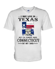 Live Texas Connecticut In My DNA V-Neck T-Shirt tile