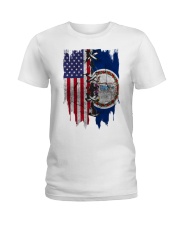 Virginia American Flag Ladies T-Shirt tile