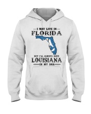 Live In Florida But Louisiana In My DNA Hooded Sweatshirt tile