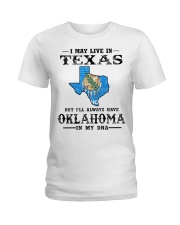 Live In Texas But Oklahoma In My DNA Ladies T-Shirt tile