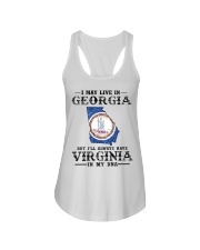 Live In Georgia But Virginia In My DNA Ladies Flowy Tank tile