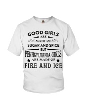 Pennsylvania Girls Are Made Of Fire And Ice Youth T-Shirt tile