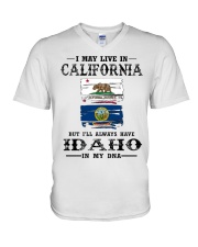 Live California Idaho In My DNA V-Neck T-Shirt tile