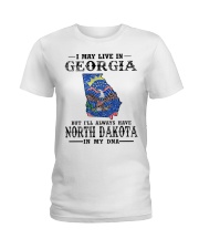Live In Georgia But North Dakota In My DNA Ladies T-Shirt tile