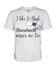Massachusetts Misses Me Too V-Neck T-Shirt tile