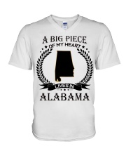A Big Piece Of My Heart Lives In Alabama V-Neck T-Shirt tile