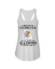 Live In Georgia But Illinois In My DNA Ladies Flowy Tank tile