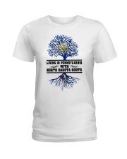 Living In Pennsylvania With North Dakota Roots Ladies T-Shirt tile
