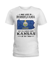 Live In Pennsylvania But Kansas In My DNA Ladies T-Shirt tile