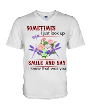 Butterfly Sometimes I Just Look Up SB3746 V-Neck T-Shirt tile