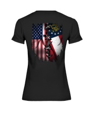 KTLD001 Georgian and American Flag Premium Fit Ladies Tee tile