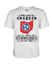 Live In Ohio But Tennessee In My DNA V-Neck T-Shirt tile