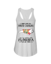 Live In North Carolina But Florida My DNA Ladies Flowy Tank tile