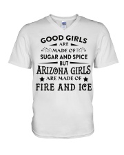 Arizona Girls Are Made Of Fire And Ice V-Neck T-Shirt tile