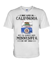 Live California Minnesota In My DNA V-Neck T-Shirt tile
