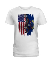 North Dakota American Flag Ladies T-Shirt tile